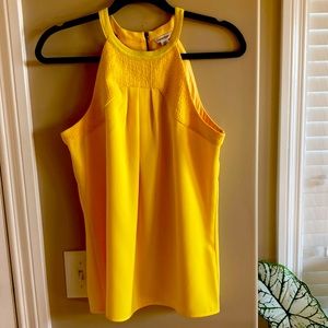 Calvin Klein vibrant yellow tank halter style zip back size S non smoking home